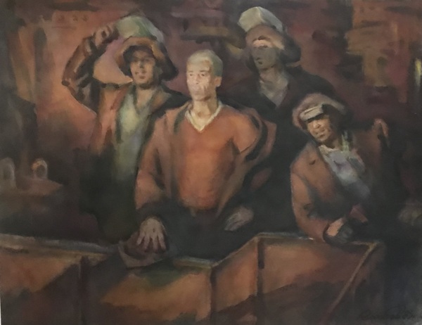 Group of workers in a steel factory