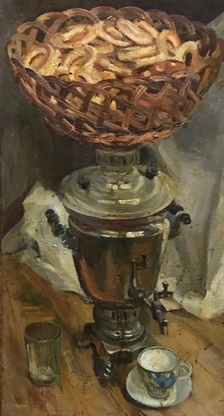 Still life with a samovar and bubliks