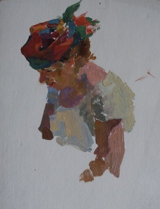 SOLD Woman with scarf 