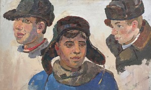 Boys with chapka's -  750 euro now 450 euro